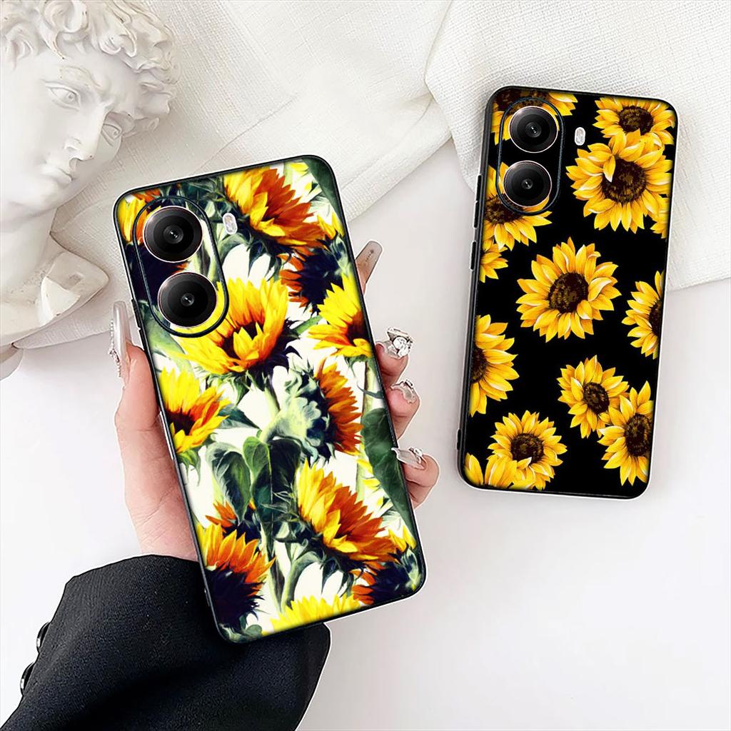 Sunflower Flower Art Painted Colourful Phone Case for Samsung Galaxy A04 j7 J5 J2 Prime J8 A01 A02 A03 A42 M06 M16 M56 M23 G57