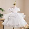 Girls' Formal Flower Girl Princess Dress with Sequined Puffy Skirt - Ideal for Piano Performances