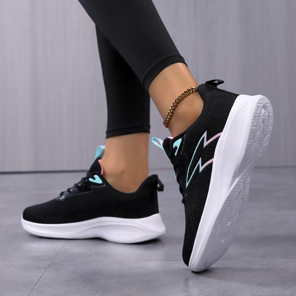 Xia New Women's Sneakers Non-slip and Breathable Light Running Shoes Soft-soled Shoes Mesh Lightweight Flats
