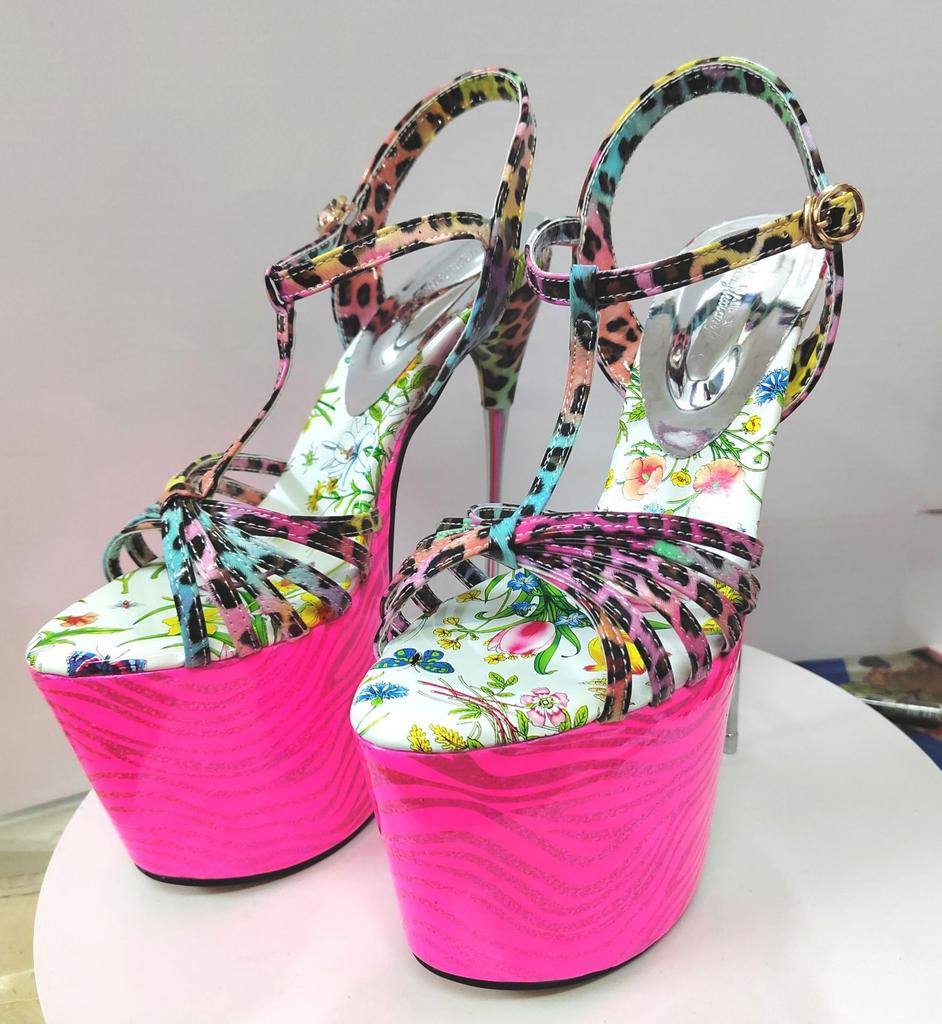 19cmCrossdresser Shallow Mouth Women's ShoesThin Heels Sissy Pumps Metal High-Heeled Steel Pipe Dance Plus Size S tilettos