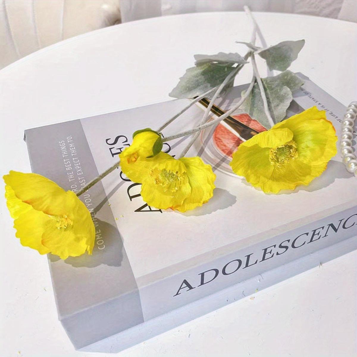 

8 шт. искусственных цветов маковые растения искусственные маки цветы шелковые маки искусственные цветы оптом для украшения дома цветочная композиция свадебный букет жёлтый