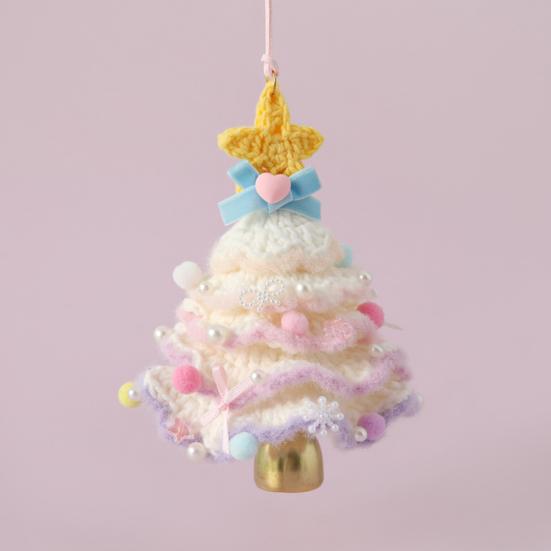 Christmas Tree Ornament Colorful Multi-Layered Crochet Christmas Tree Decoration