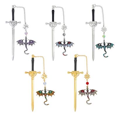 2 ks Drakové meče Záložky Kovové značky stránek Fantasy záložky Stylové záložky na čtení Kreativní záložky pro chlapce
