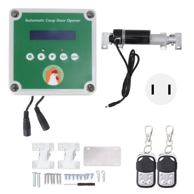 Abridor automático de gallineros con actuadores lineales y kit de motor eléctrico para puerta de gallinero con luz