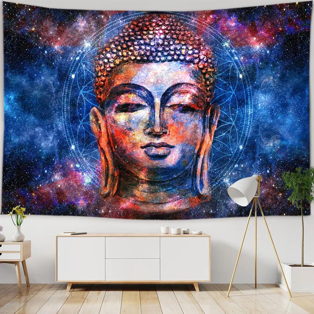 Tapiserie cu statuie lui Buddha, cuvertură de pat, agățată pe perete, covoraș de plajă boem, fete de masă, decor pentru dormitor