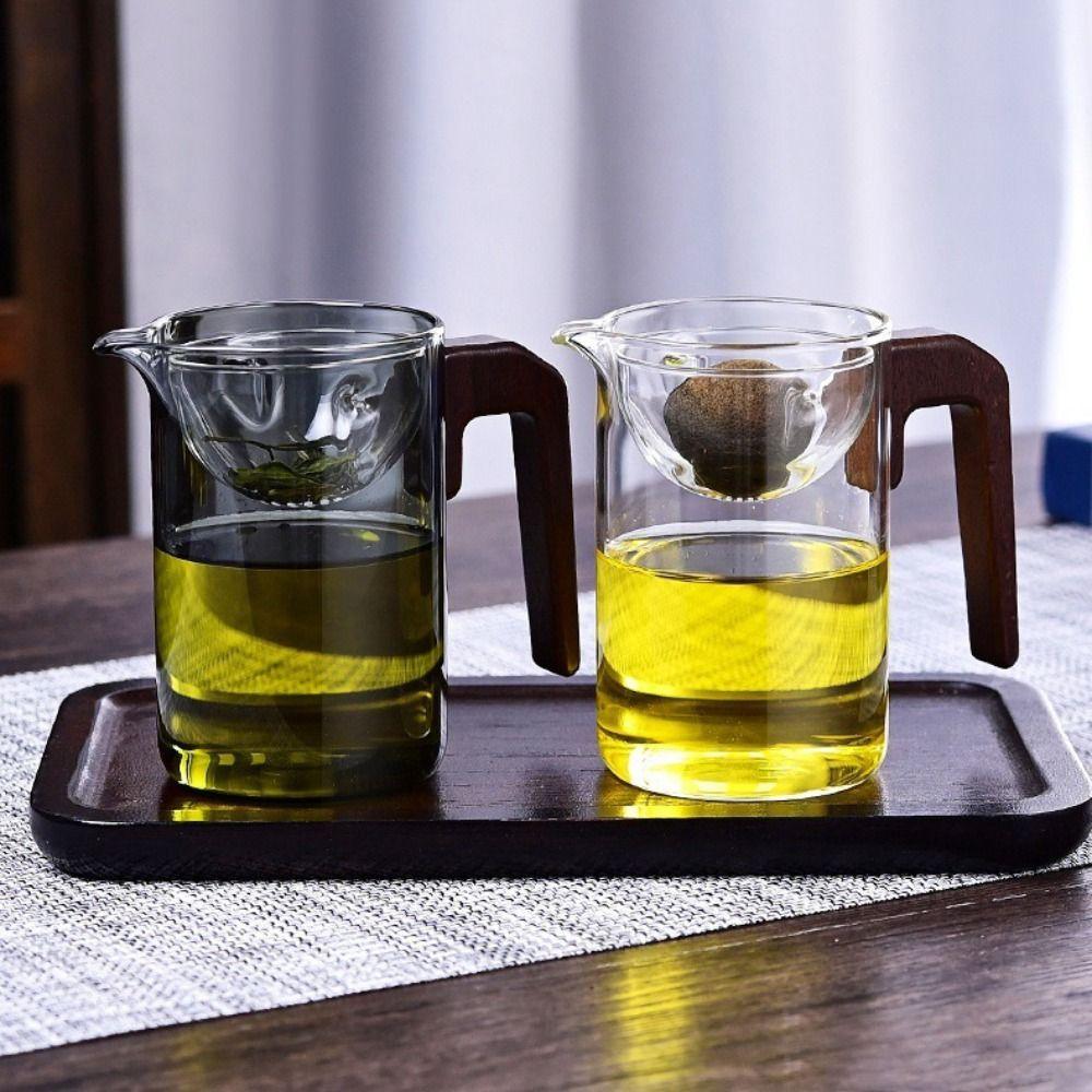 

Glass Brewing Teapot Wooden Tea Infuser Filter Drinkware Water Cup Tea Separation Style 5