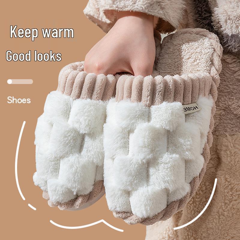 New 2025 Autumn-Winter Non-slip Cotton Slippers - Warm Indoor Comfort for Women and Men