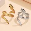 European Dark Punk Snake-Shaped Stainless Steel Adjustable Zodiac Ring