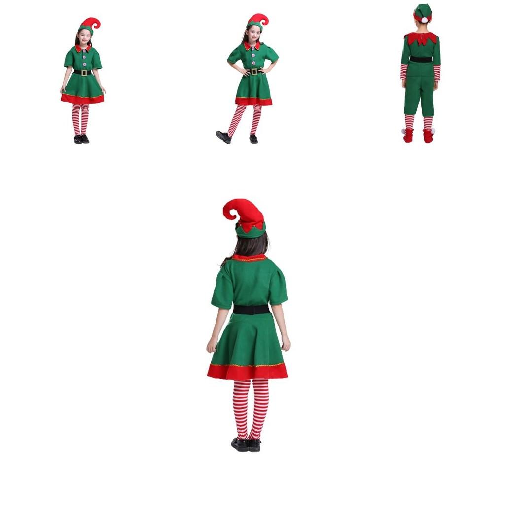 Delightful Christmas Elf Cosplay Costume Couple Outfit For Fancy Dress Xmas Party Role Play