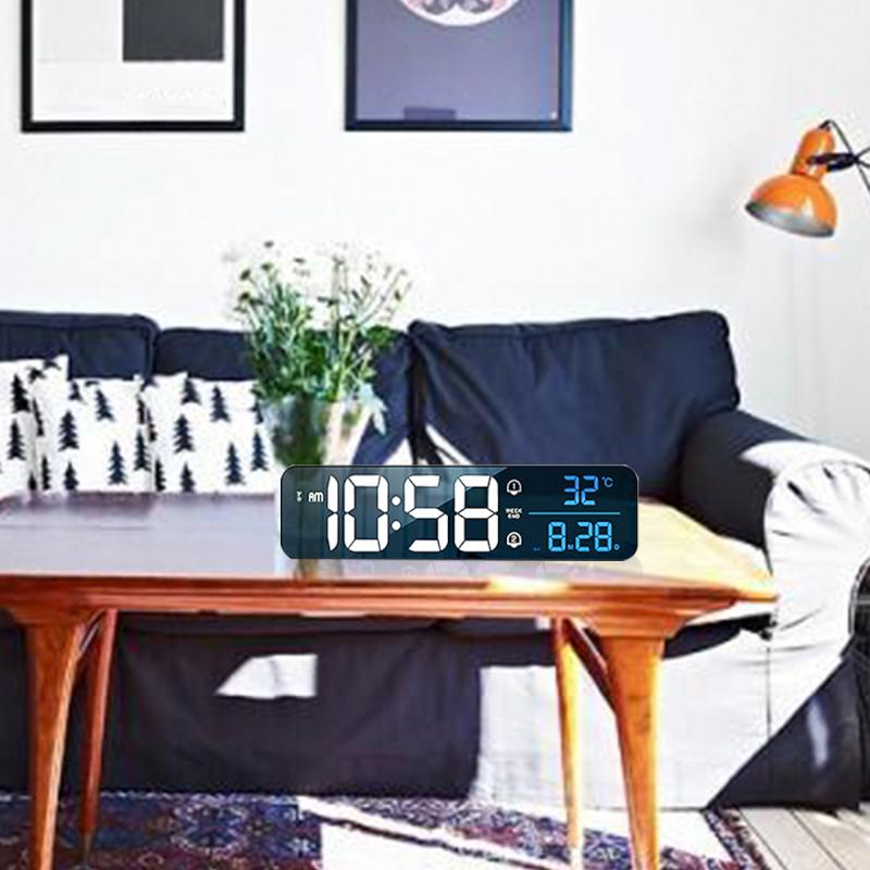 Led Digital Wall Clock Music Alarm Electronic Clock