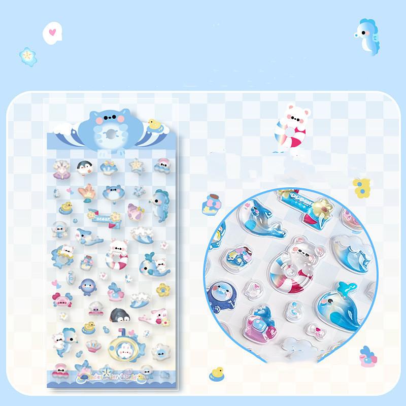 1PC Autocolant 3D Diamante Relief Flash Film Copii Puzzle Autocolant Decorativ Drăguț Carcasă Telefon Mobil Autocolante Kawaii