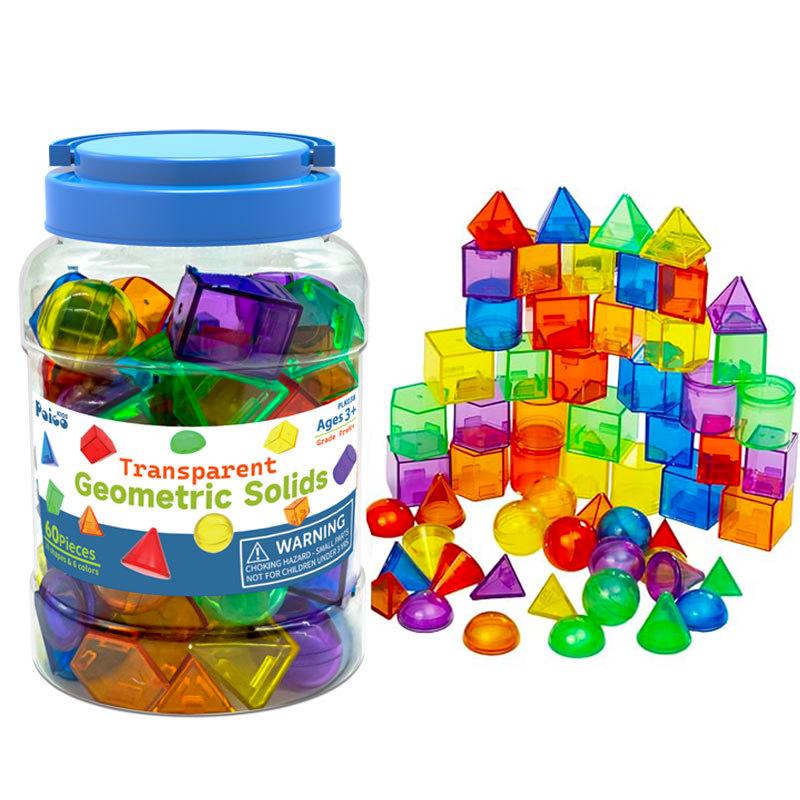 Children Montessori Education Math Toys 3D Geometric Solids Shapes Color Sorting Colorful Letters Numbers Learning Teaching Aids
