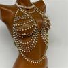 Multi Layer Pearls Beaded Halter Neck Bra Vest for Women Hollowed Chest Chain Body Jewelry Bralette Raves Party Clubwear