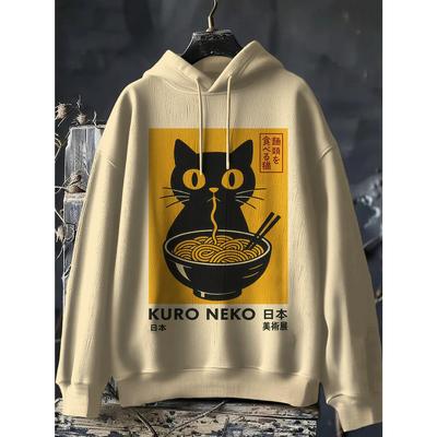 Nueva Sudadera con Capucha Estilo Japonés Gato de Sushi Impresión 3D Moda Mujer Harajuku Sudadera con Capucha Oversize Ropa Chándal Animal