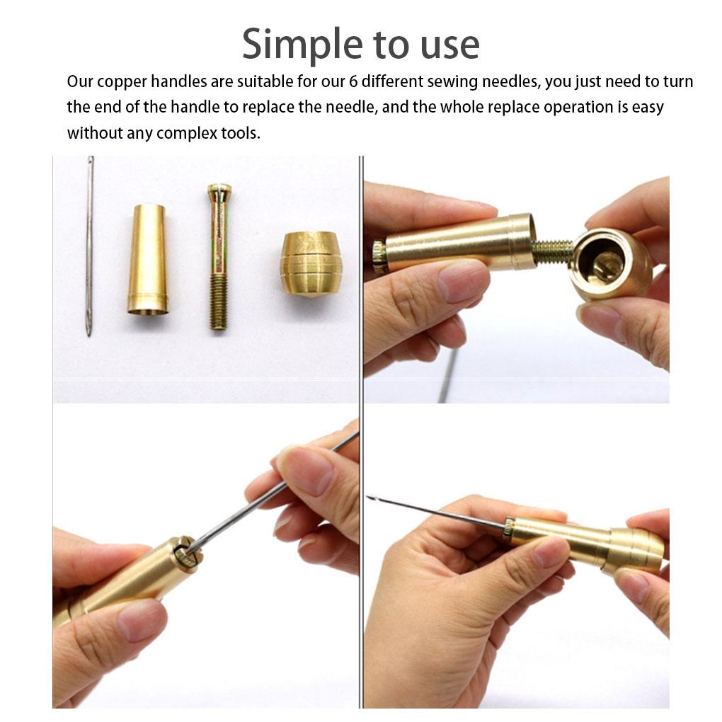 Sewing Awl Tapers Hook Canvas Craft Needle Changeable Hand Stitch Wear-resistant Multipurpose Hollow Repair Crochet Sole Pin