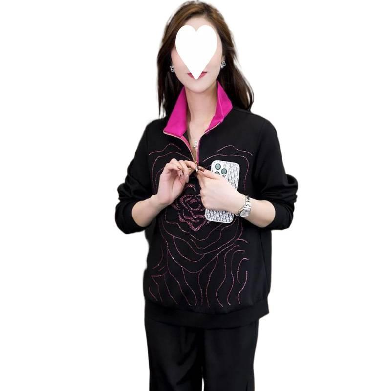 Women's Stylish Heavy-duty Sequined Suit for Casual Wear, Korean-style, Fashionable and Slimming, Two-piece Set for Women