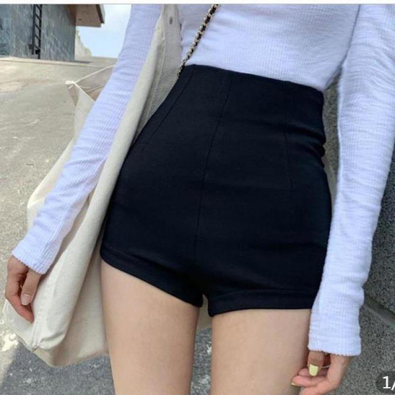 

Кожаные шорты с высокой талией больших размеров для женщин - Коллекция весна/лето 2025, Дизайн с широкими штанинами, Повседневные шорты, подчеркивающие ягодицы, для визуально удлиненных ног. 3XL