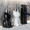 Elegante Keramik-Spenderflasche für Lotion, Handseife und Desinfektionsmittel, nachfüllbarer Behälter mit Katzenmotiv, Haushaltshelfer