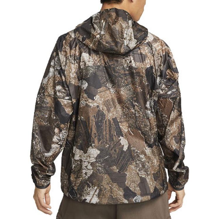 Men's Nike SS22 ACG Rock Full Print Casual Hooded Jacket Rock Gray DV6648-004