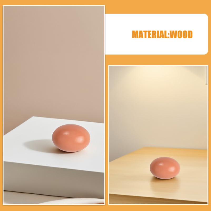 UPKOCH Dummy Eggs, Set of 9 Wooden Eggs for Easter, Tole Painting, DIY Crafts, Egg-Laying, Nesting, Practice, Pretend Play, Kitchen, Food Storage,