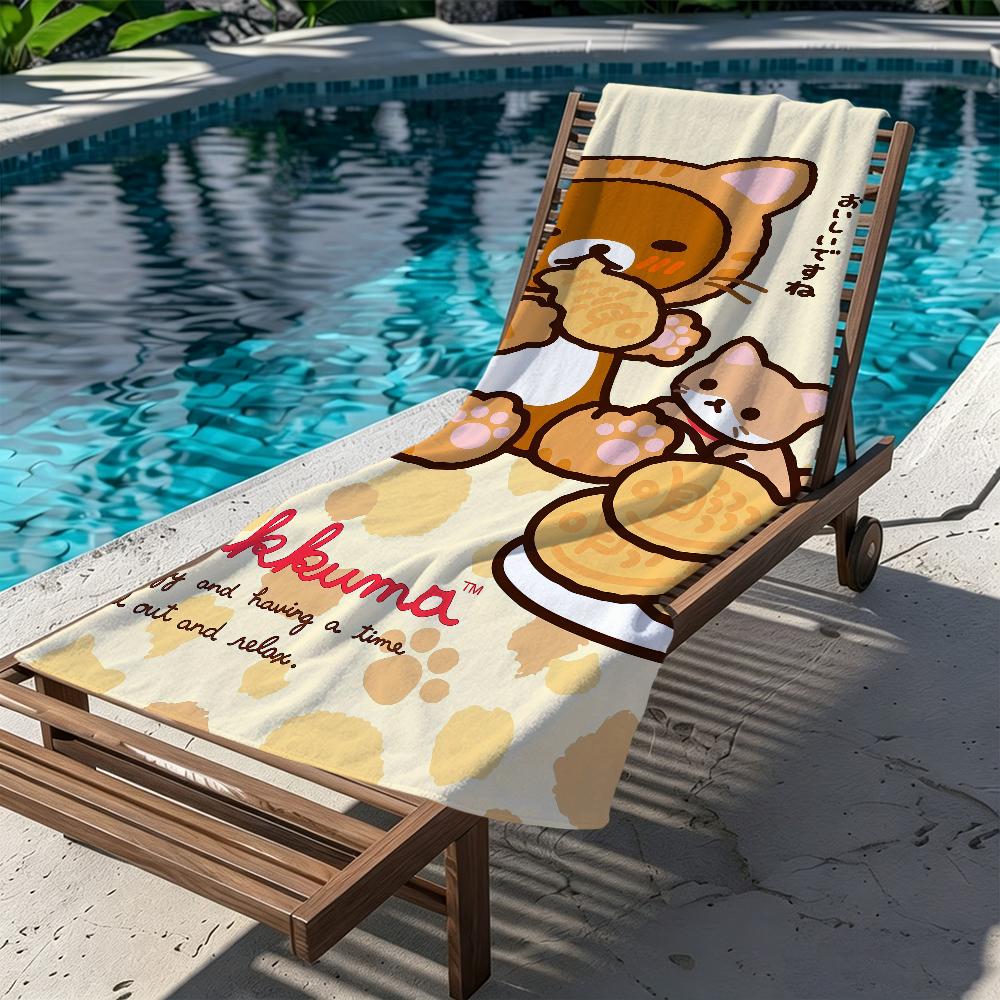 Anime Cute Cartoon R-rilakkuma-a Towel Large Quick-Drying Microfiber Soft Beach Towel for Travel Fitness Sauna Bathing Camping