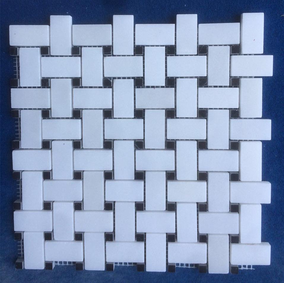 

Белая и черная плетеная мраморная мозаика для кухни, ванной комнаты, балкона, бара и интерьеров/экстерьеров стен/пола 305x305 mm белый