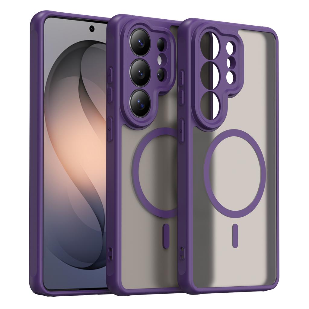 Frosted Shield Shockproof Case For Samsung Galaxy S26 Ultra S25 FE S24 Plus 5G TPU Frame Plastic Magnetic Phone Cover Fundas