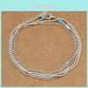 Elegant Women Turquoise Charm Anklet With Beautiful Beach-foot Jewelry Design