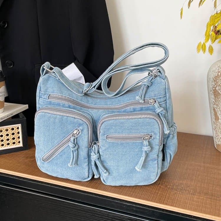 

Retro denim tote bag women s casual shoulder bag