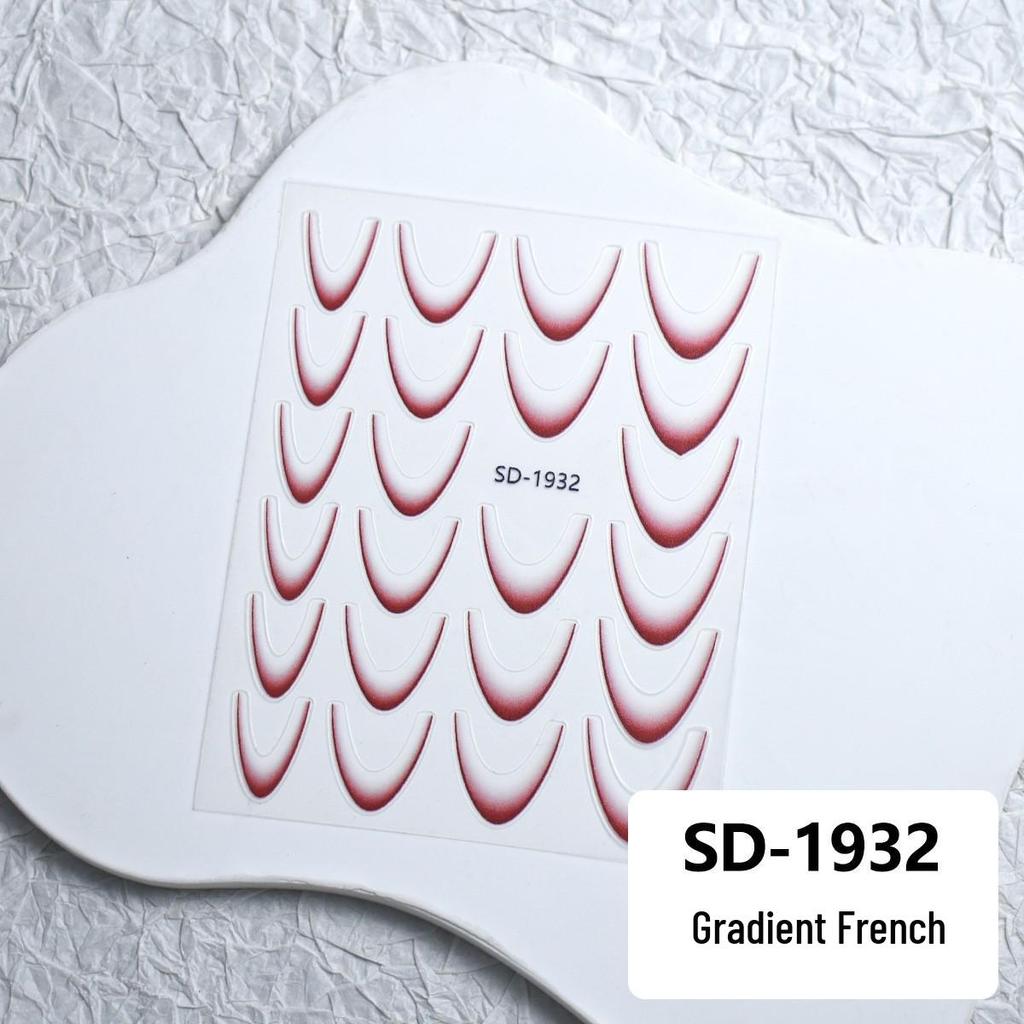 Waterproof Solid Color & Gradient French Nail Stickers - Durable & Stylish for DIY Manicures