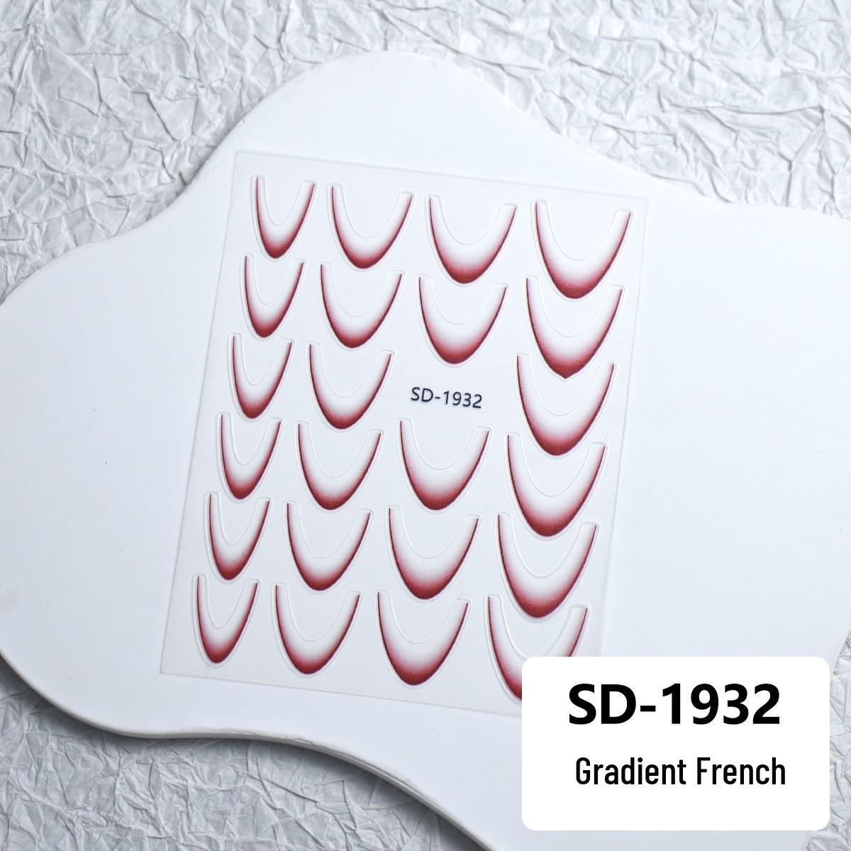

Waterproof Solid Color & Gradient French Nail Stickers - Durable & Stylish for DIY Manicures