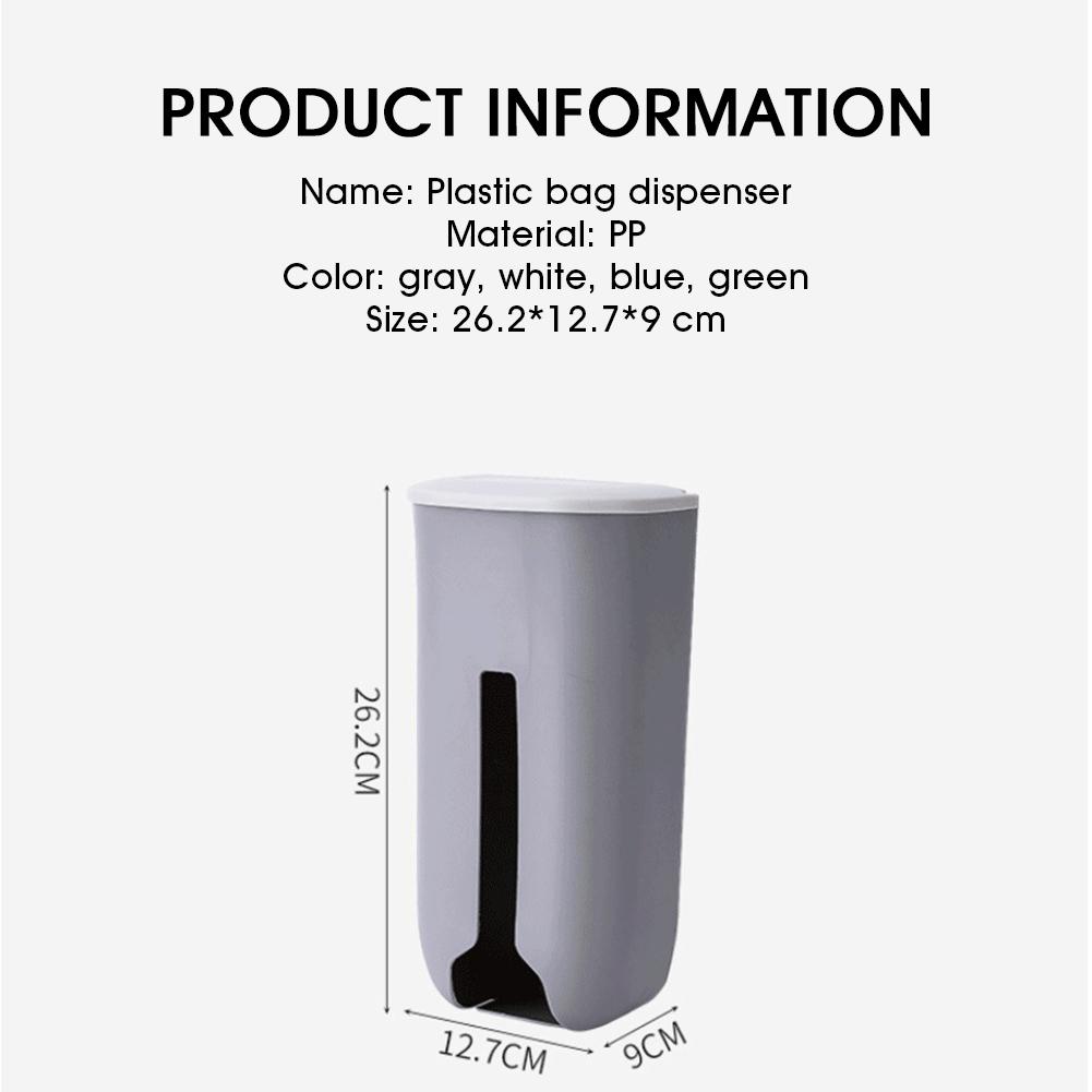 Kitchen Grocery Plastic Bag Holder Dispenser Wall Mount Garbage Bag Holder Refillable Trash Bag Saver Kitchen Organizer