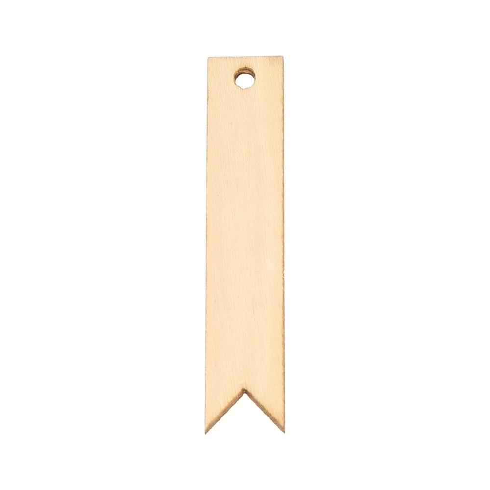 100pcs With Holes Wooden Gift Tags 2.6 x 0.5 Inch Blank Wood Hanging Tags  DIY Crafts