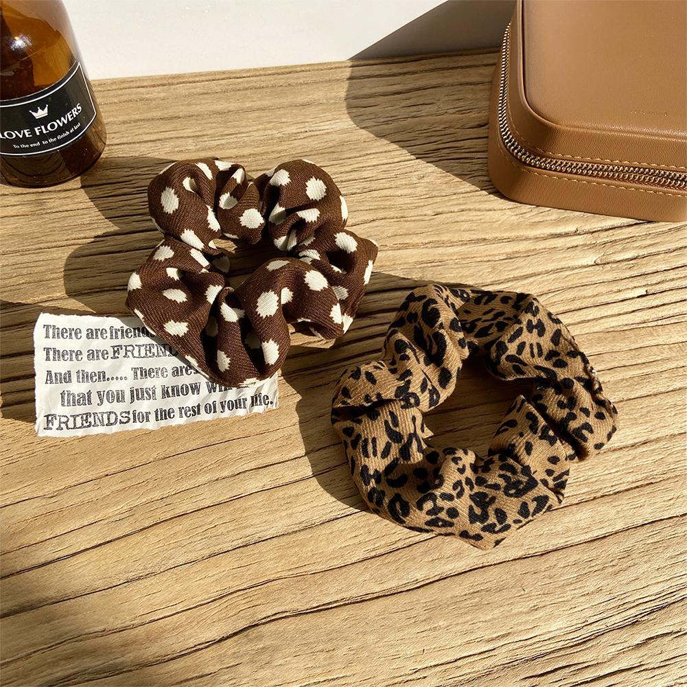 Leopard Pattern Retro Style Fabric Hair Bands All-match Hair Rope