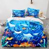 Set Biancheria da Letto Cartoni Animati Animali Marini Morbido Poliestere Bambini Ragazzi Biancheria da Letto Dimensioni Singola Matrimoniale Queen King Set Copripiumino Dinosauro Regali