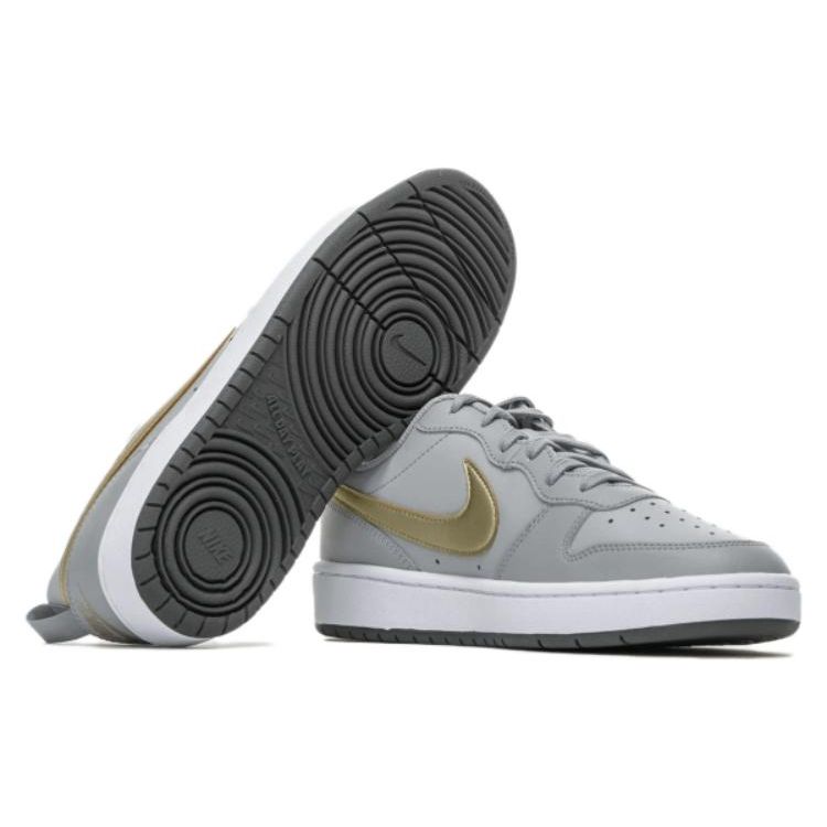 Nike Court Borough Low 2 Slip Resistant Shock Absorbing Durable Low Top Sneakers Women Sneakers Gray Gold BQ5448-013