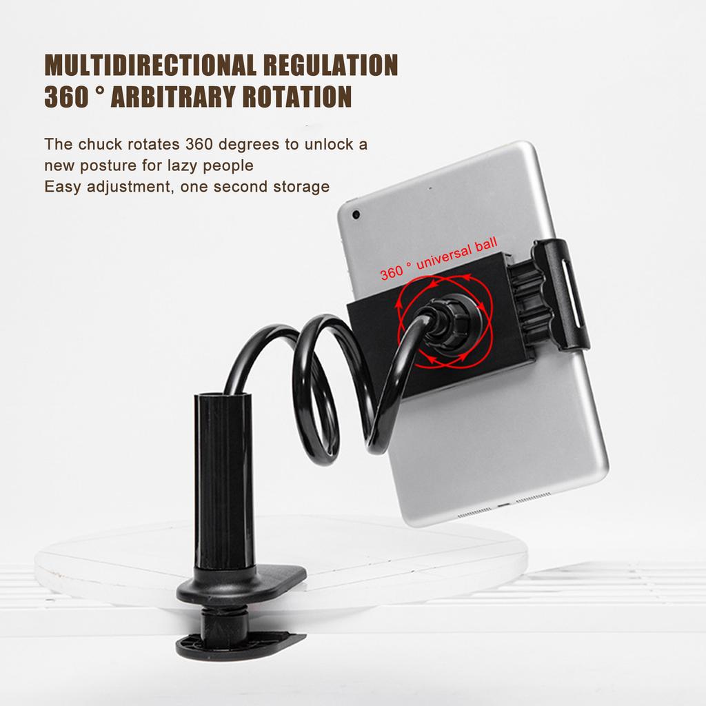 Universal 360° Flexible Cell Phone Holder Arbitrarily Curved Clamp on Desk Mobile Phone Stand for Desk Clip Bracket Clamp Stand