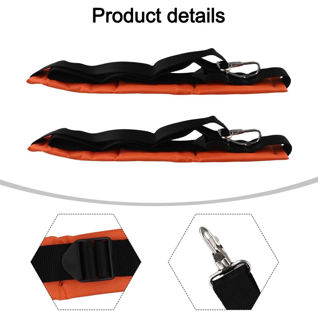 Brand New High Quality Practical Shoulder Strap Accessories 2pcs Nylon Adjustable Black+Orange Easy To Install