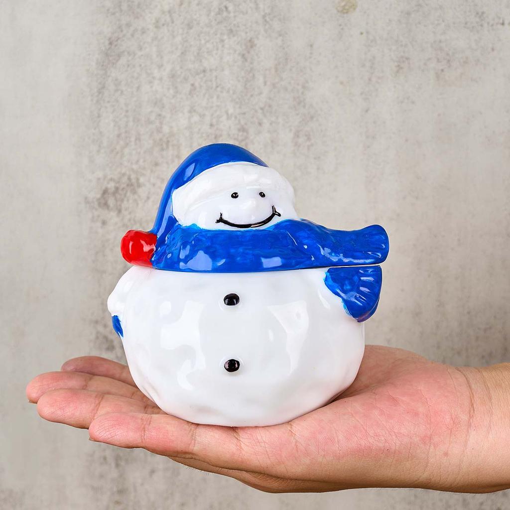 3D Snowman Candle Jar Silicone Mold DIY with Lid Christma Ornament Plaster Molds Concrete Resin Storage Box Craft Making Home De