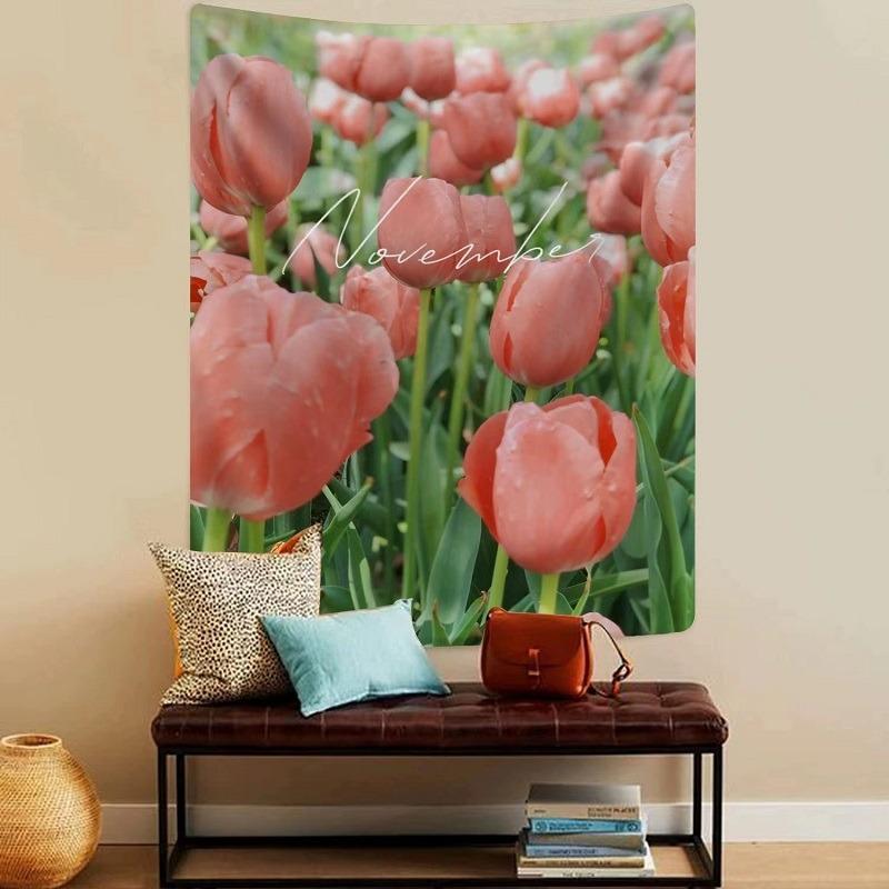 Tulip Flowers Wall Decor Tapestry Home Living Room Tapestry