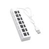 7 Port USB2.0 Splitter with Individual Switches USB2.0 Charging Port USB Splitter Power Adapter Extension Splitter
