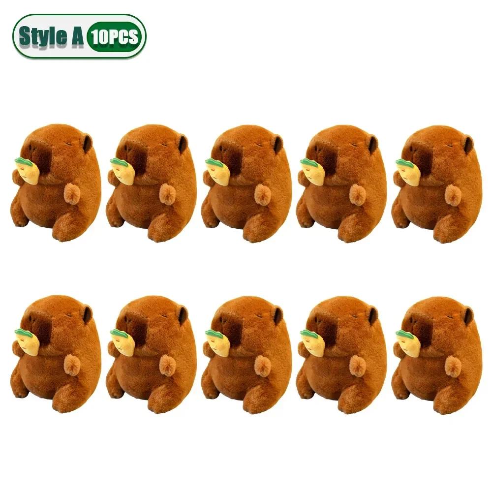 1-20PCS Cute Cartoon Capybara Pendant  Pull-out Fruit Kapybara Plush Keychain Cute Plush Doll Bag Hanging Ornament  Gift Pendant
