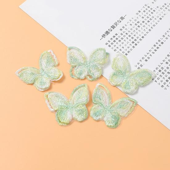 10Pcs Butterfly Appliques Exquisite Handicraft Double Layers DIY Embroidery Butterfly Patches Craft Flower Accessories