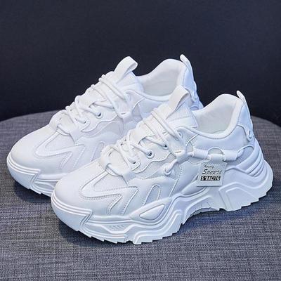 Women White Casual Shoes Thick Sole Chunky Sneakers Black Ladies  Fashion Non-slip Spring Autumn Platform Sports Shoes Woman