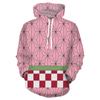 Men's 3D Printed Anime Character Hoodie Universal Green Black Plaid Kamado Tanjirou Pullover Casual 3xl Long Sleeve Sweatshirt