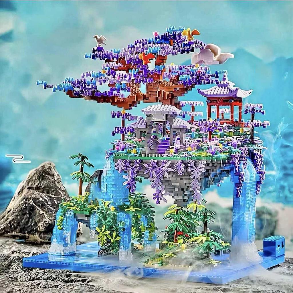1460 Particles Fairy Pavilion Building Blocks Suitable for Holidays Birthdays New Year Gifts Abs Materials Mixed Color Building Blocks