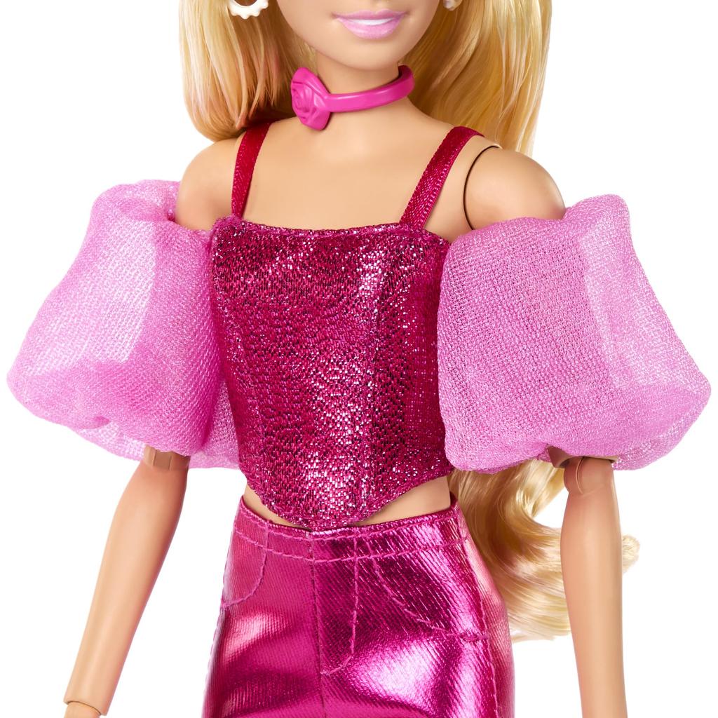Barbie Deluxe Style Pink Pants Style Doll House for Pretend Ages 4 and JFP40 Dress-Up Play, Up, Pink,