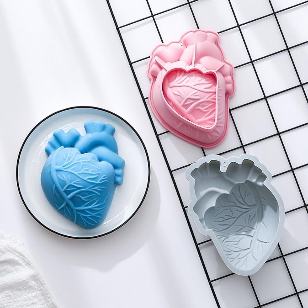 DIY Brain Dessert Mold Non-Stick Halloween Baking Silicone Mold Heart shape Cake Mold  Fondant
