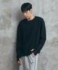 SUPERSUB Coverstitch Fingerhole Waffle Long Sleeve T-Shirt - Black