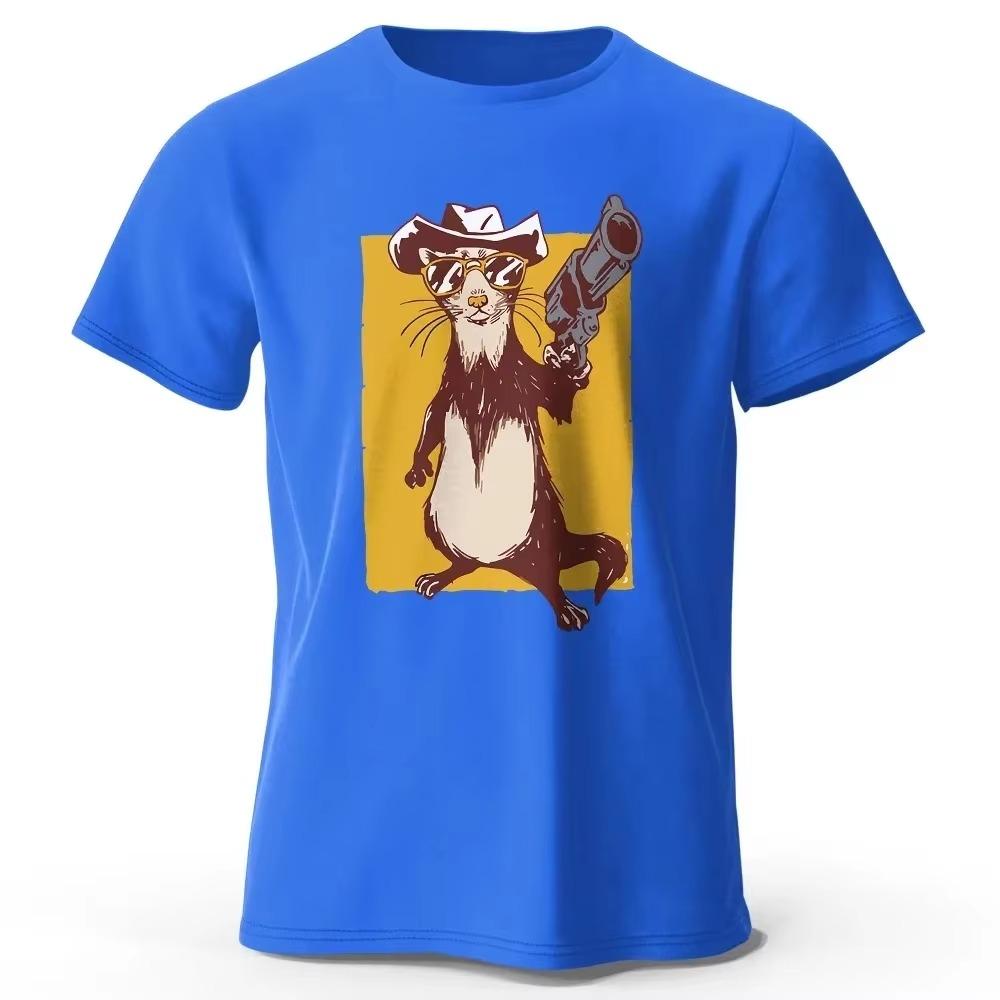 Funny Animal Printed Men T-Shirt New Vintage Graphic Summer Tees Men Women 100% Cotton Casual Oversized Tops Tshirts Streetwear